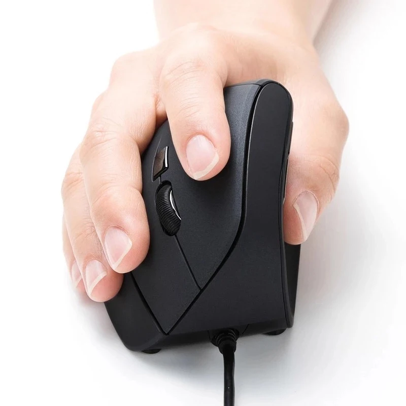 Ergonomic Vertical Wired Mouse for SANWA, Blu-ray LED 2-gear DPI 6-key GMAERG9