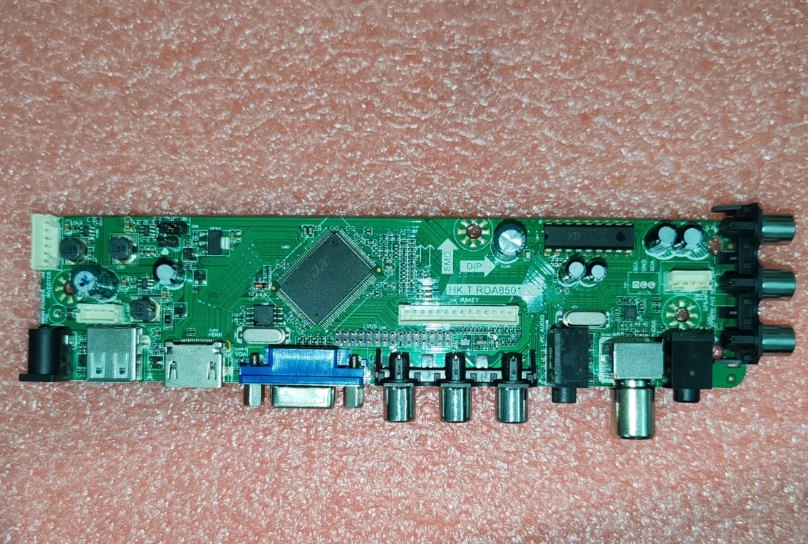 

HK.T.RDA8501V01 LED TV motherboard, tested well, physical photo shows dual AV+VGA+HDMI+USB+RF