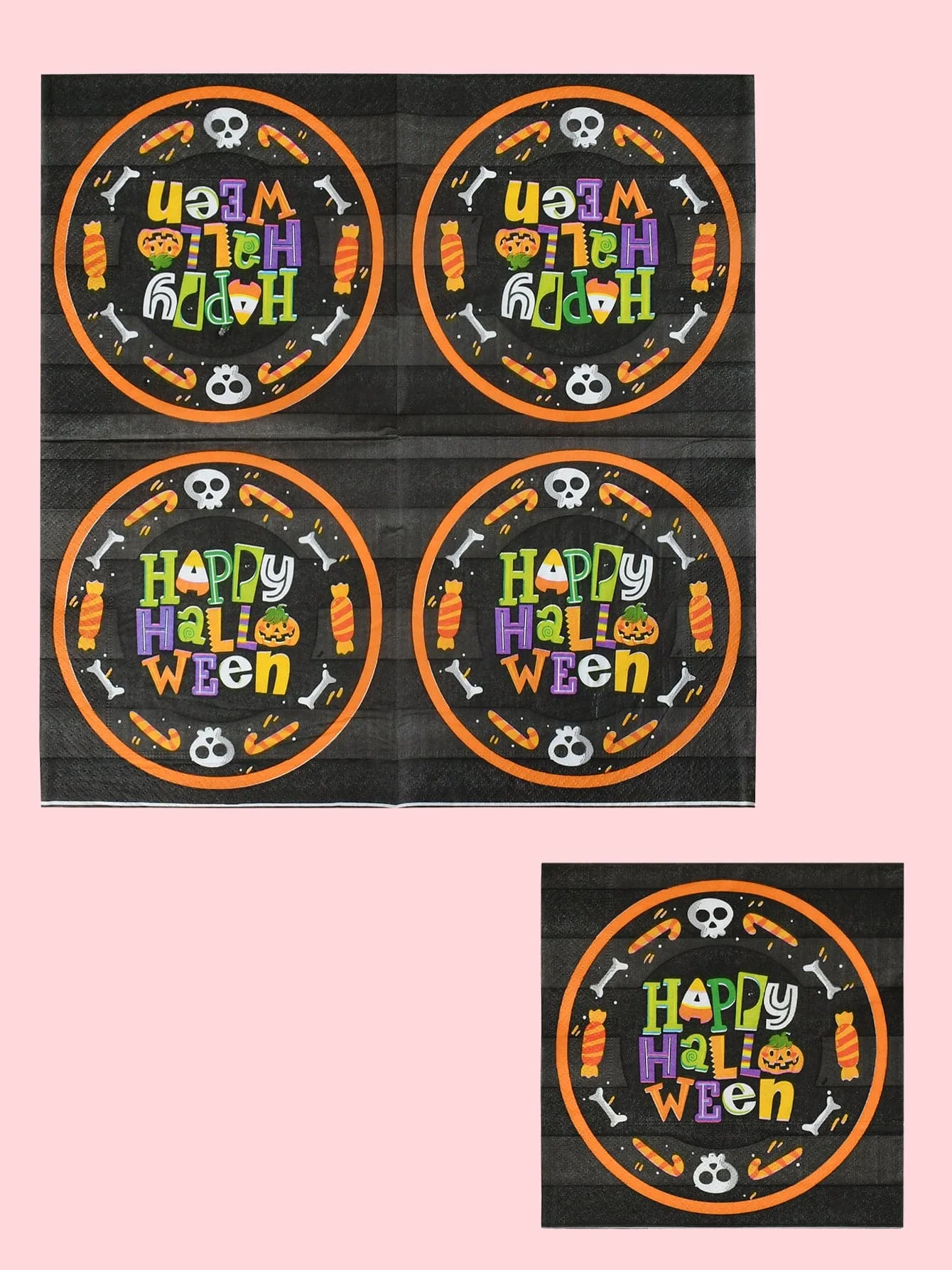 20pcs Halloween circle picture napkin, Halloween party napkin ornament, party party napkin ornament