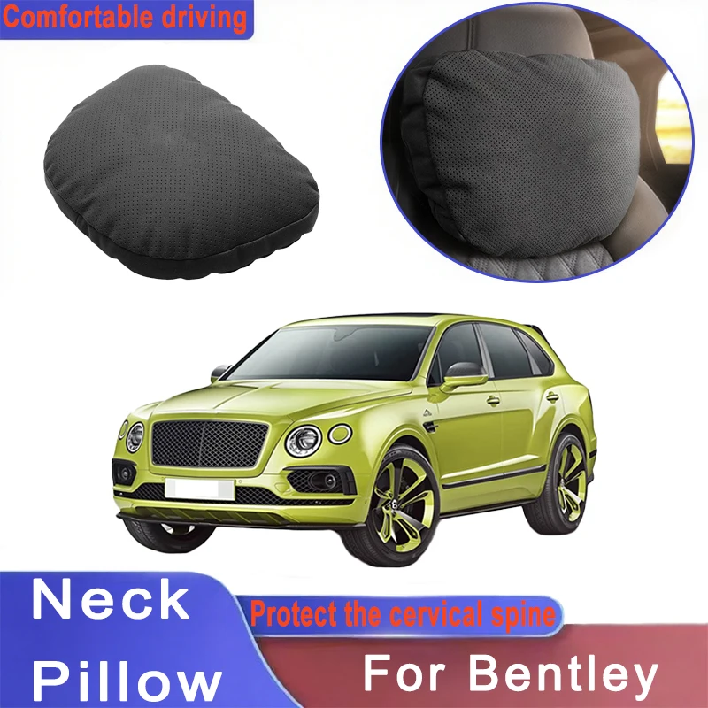 

Car Headrest Neck Support Seat Lumbar Cushion Neck Pillow For Bentley Continental GT MULLINER Bentayga Flying Hurtling Spurlogo