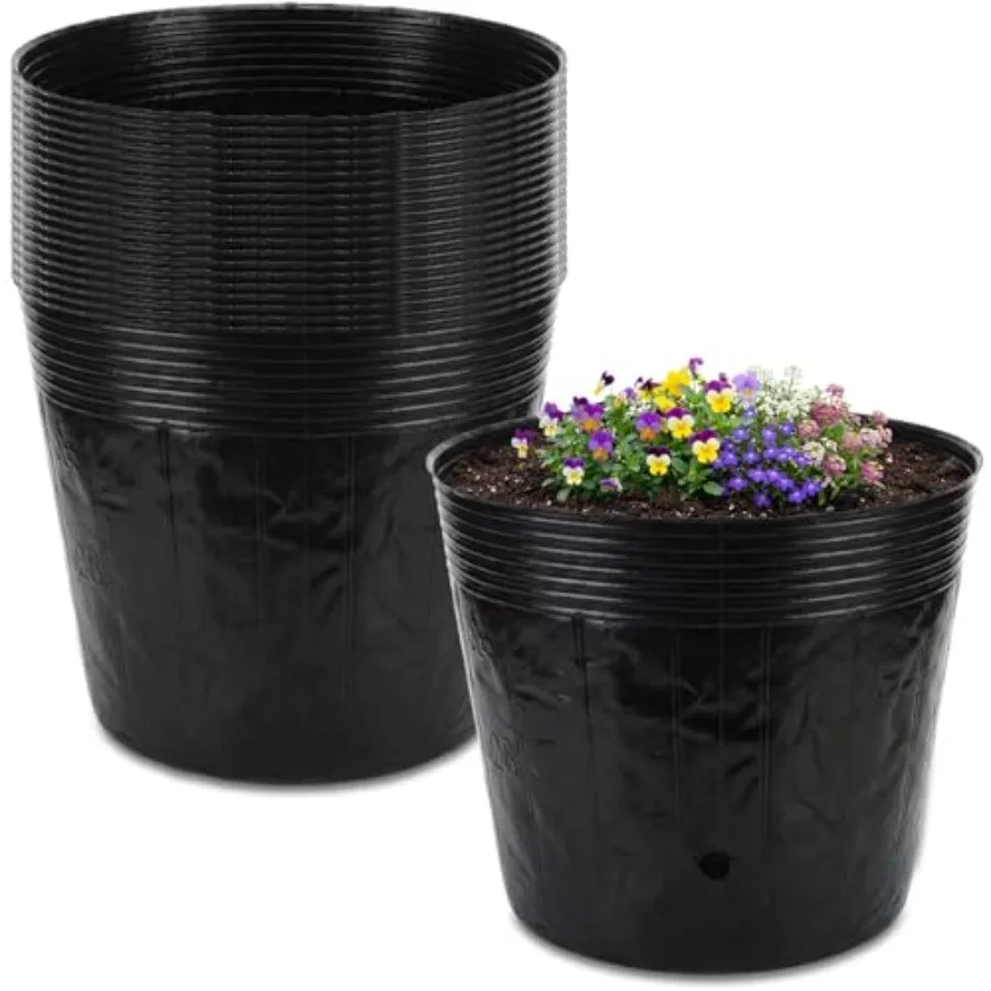 

Pcs Nursery Bags.8 Inch Round Nursery Plant Pots Containers Soft Plastic with Drainage Holes for Large Flowers Trees Vegetables