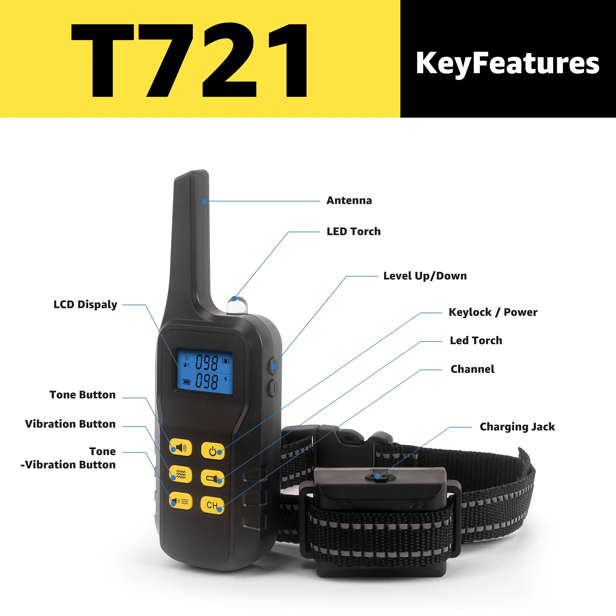 ノーショック2in1リモートドッグトレーニングカラー 100 - Dog Training Collar Remote 1000M Beep のレビューと価格