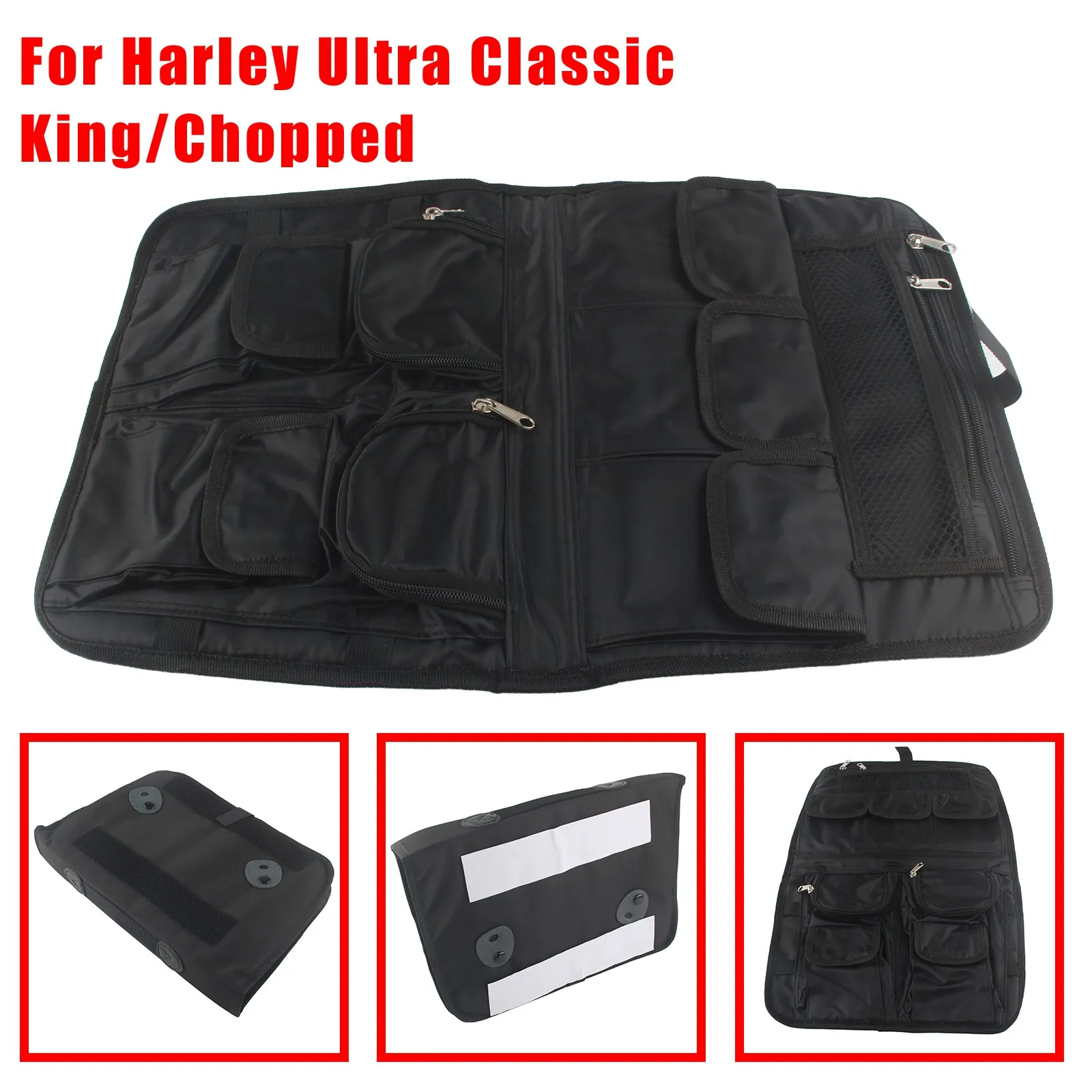 Motorcycle Saddle Bags Tour Pak Pack Lid Organizer Pouch For 1993-2013 Harley FLHT FLHX FLHR FLTR Models King Ultra