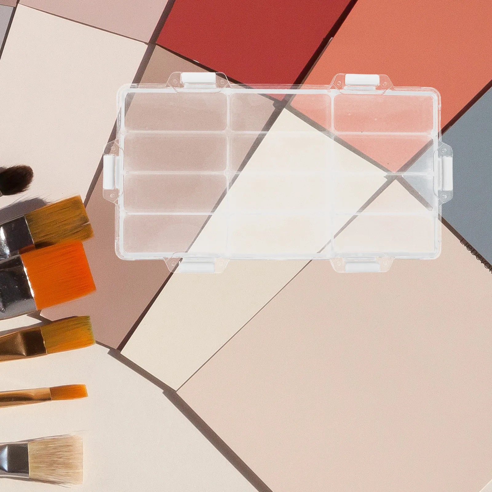 Watercolor Palette Mini 12 Compartment Leakproof Silicone Seal Portable Travel Watercolor Box Empty Artist Paint Pan Kit Small