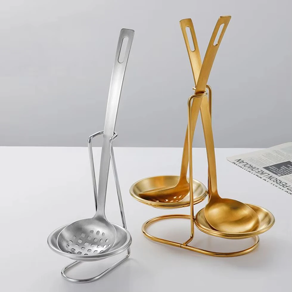 

Chafer Chafing Dish Catering Buffet Gold Single Serving Food Spoon Rest Holder Hotpot Stainless Steel Soup and Ladle