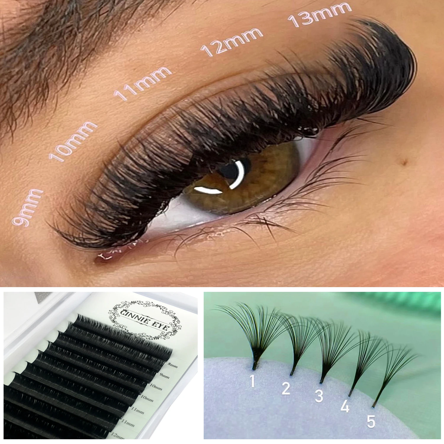 Auto Easy Fanning Lash Extension Supplies 3D/4D/6D Classic Individual False Eyelash Russia Volume Bloom Lash Bundles Faux Mink