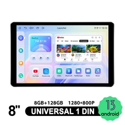 JOYING 8 Inch Android Car Radio Stereo Single Din HD1280*800 Universal Head Unit Andriod Auto Carplay Full Touch Screen