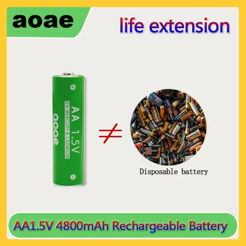 Original battery AA4800mah rechargeable battery AA NI-MH1.5VA rechargeable alkaline battery suitable for watches, mice, and toys