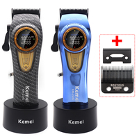 Kemei KM-2242 9000RPM Brushless Motor Professional Hair Clipper Base Charger LED Display Hair Trimmer Men's Hair Cutting Machine