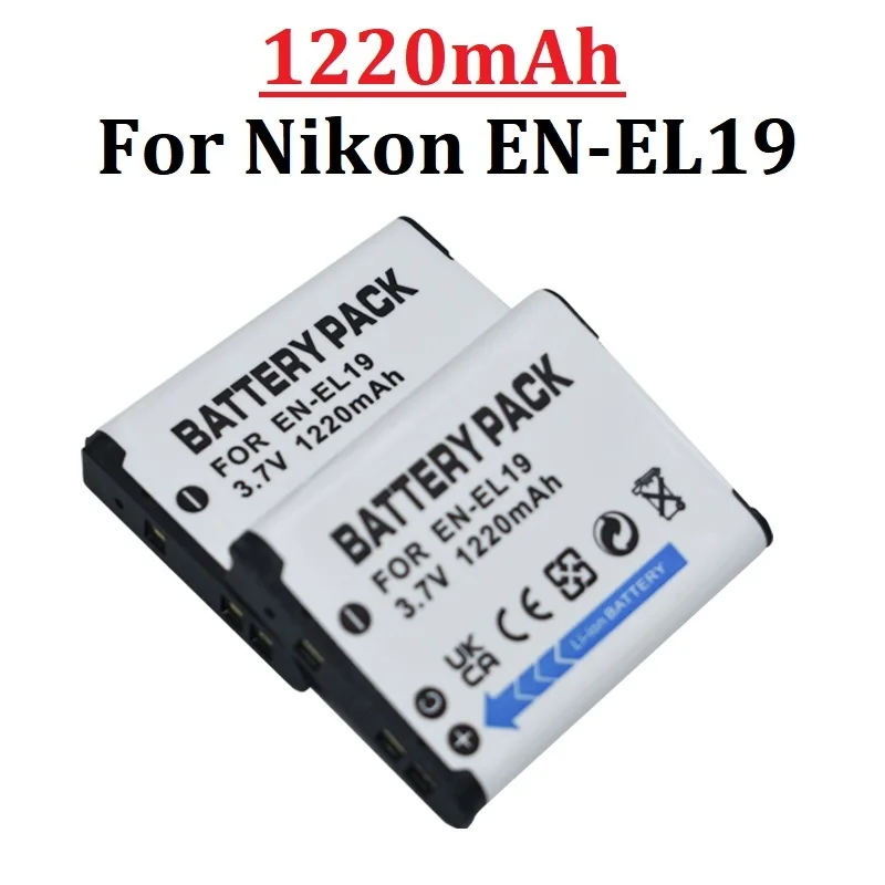 

EN-EL19 EN EL19 ENEL19 Camera Battery 1220mah for Nikon Coolpix W100 W150 S100 S2500 S2600 S3100 S6400 S4100 S4150 S3300 S4300