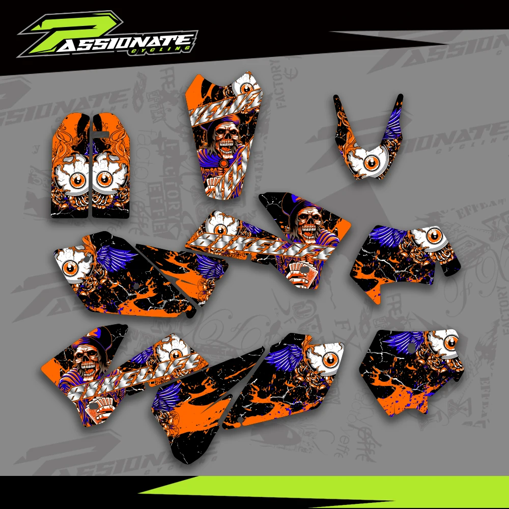 

Graphics Decals Stickers Motorcycle Background Custom Number Name For KTM EXC EXC-F 125 250 300 450 525 2005 2006 2007