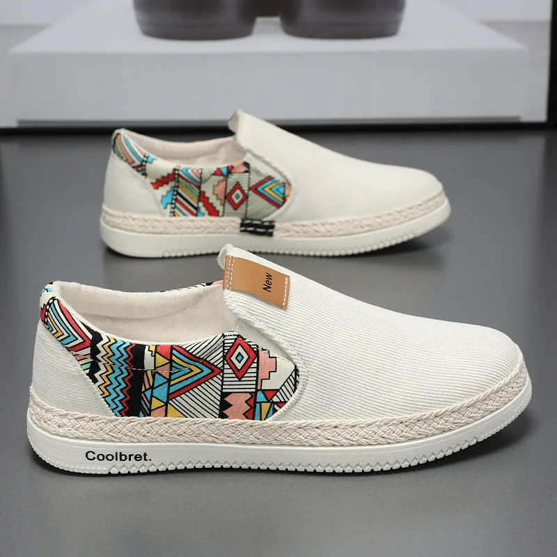 Nieuwe Heren Sneakers Casual Zomer Low-Top Corduroy Schoenen Vissersschoenen Luie Schoen Slip-On Stoffen Schoen Trendy Heren Schoenen Tênisnarged