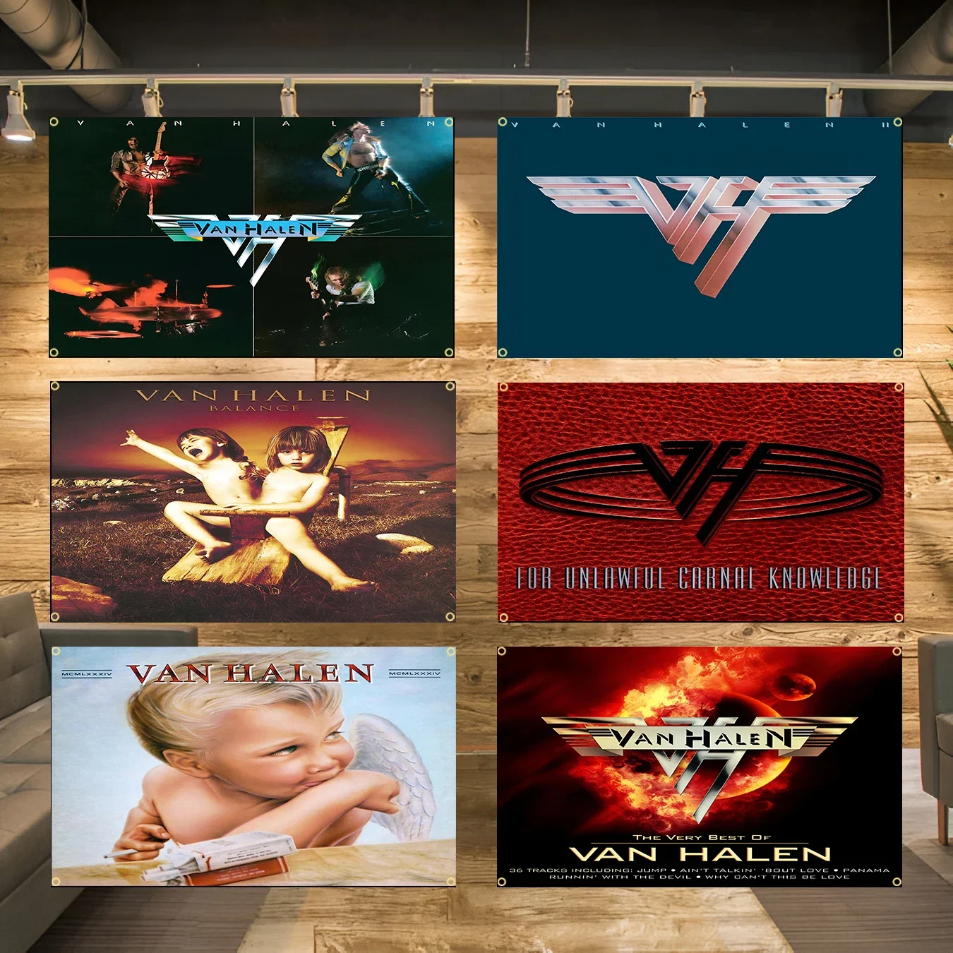 90x150cm 3X5FT Van Halen Heavy Rock Band Flag Polyester Printed Banner for Garage Wall Art Out Door Decoration