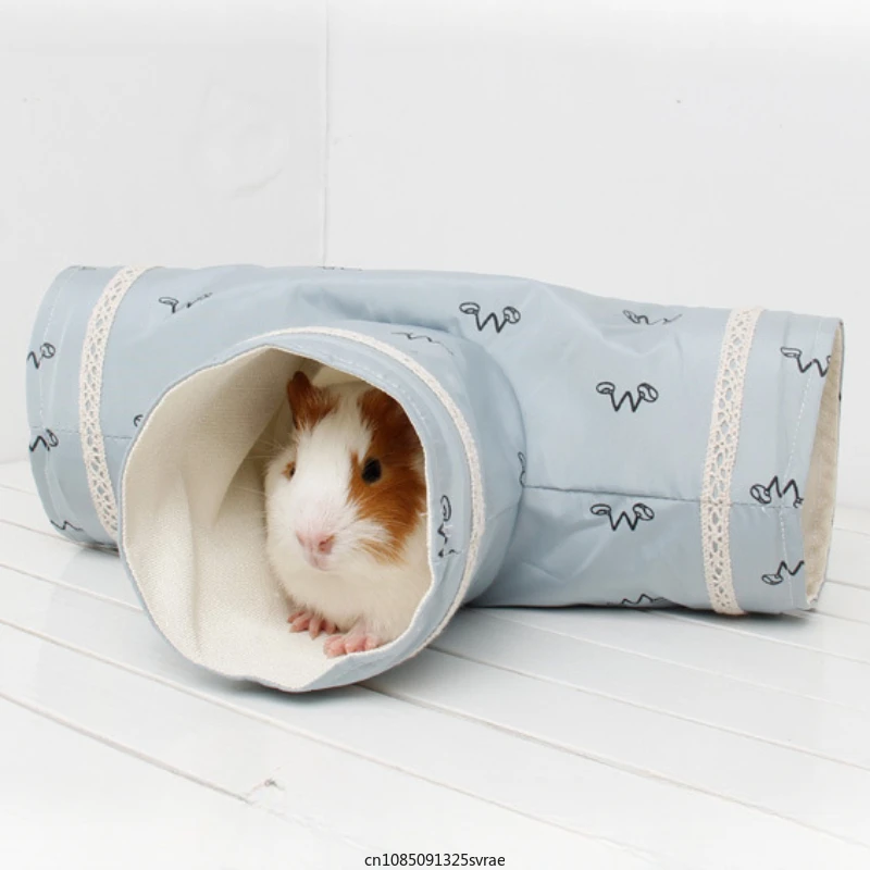 Guinea Pig Tunnel Tube Cute Hamster Toy Tubes Tunnels Spring Pet Cage House Single Channel Chinchillas Warm Toy Pet Accessories