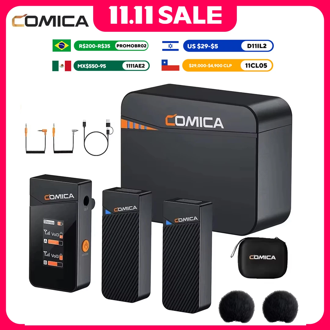 

COMICA Vimo C 2.4G Mini Wireless Lapel Microphone with Charging Case, for Smartphone Camera Podcast Interview YouTube Facebook