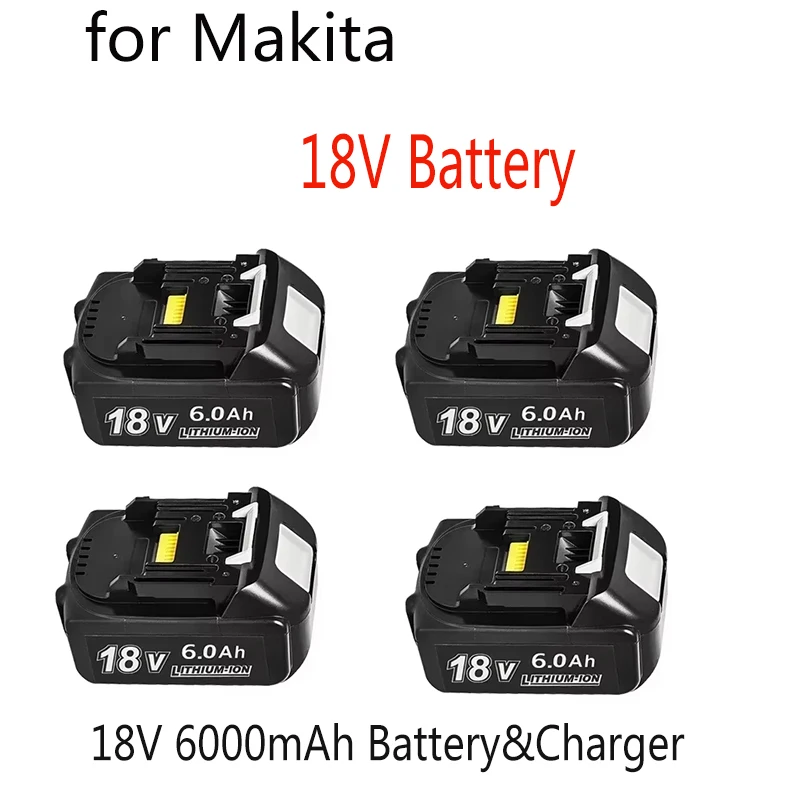 

For Makita 18V 6Ah Li-ion Battery BL1860B BL1860 BL1850 Power Tools with LED 3A Charger Long Service Life