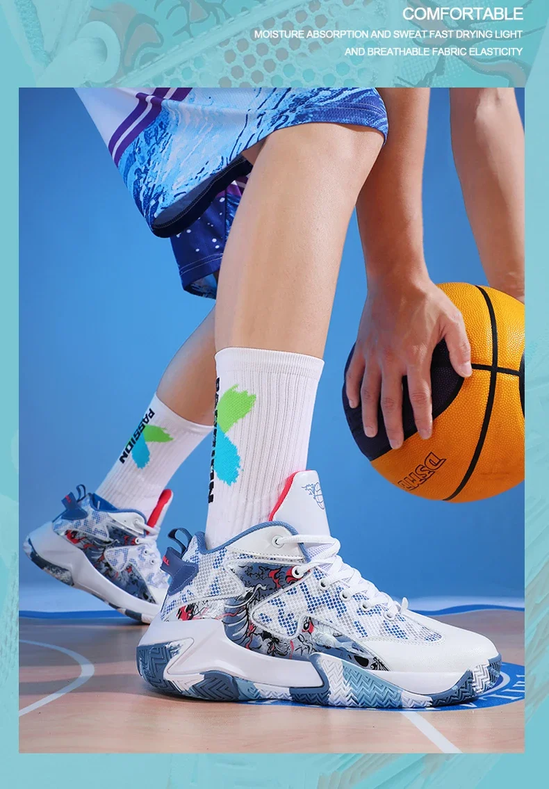 Herren-Basketballschuhe, atmungsaktiv, für den Außenbereich, Unisex, leichte Sportschuhe, Trainer, sportliche Damen-Unisex-Sneaker von hoher Qualität – Detail 6