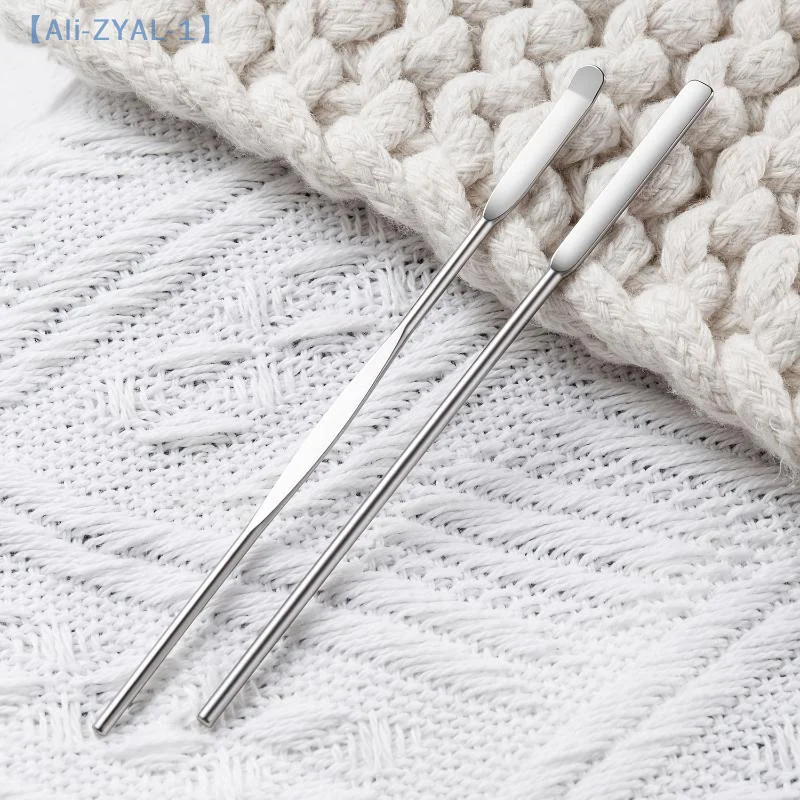 【ZYAL-1】4 قطعة مسمار الفن اثارة قضيب أداة الفولاذ المقاوم للصدأ مسحوق السائل هلام البولندية ملعقة ملعقة الأساس خلط أداة