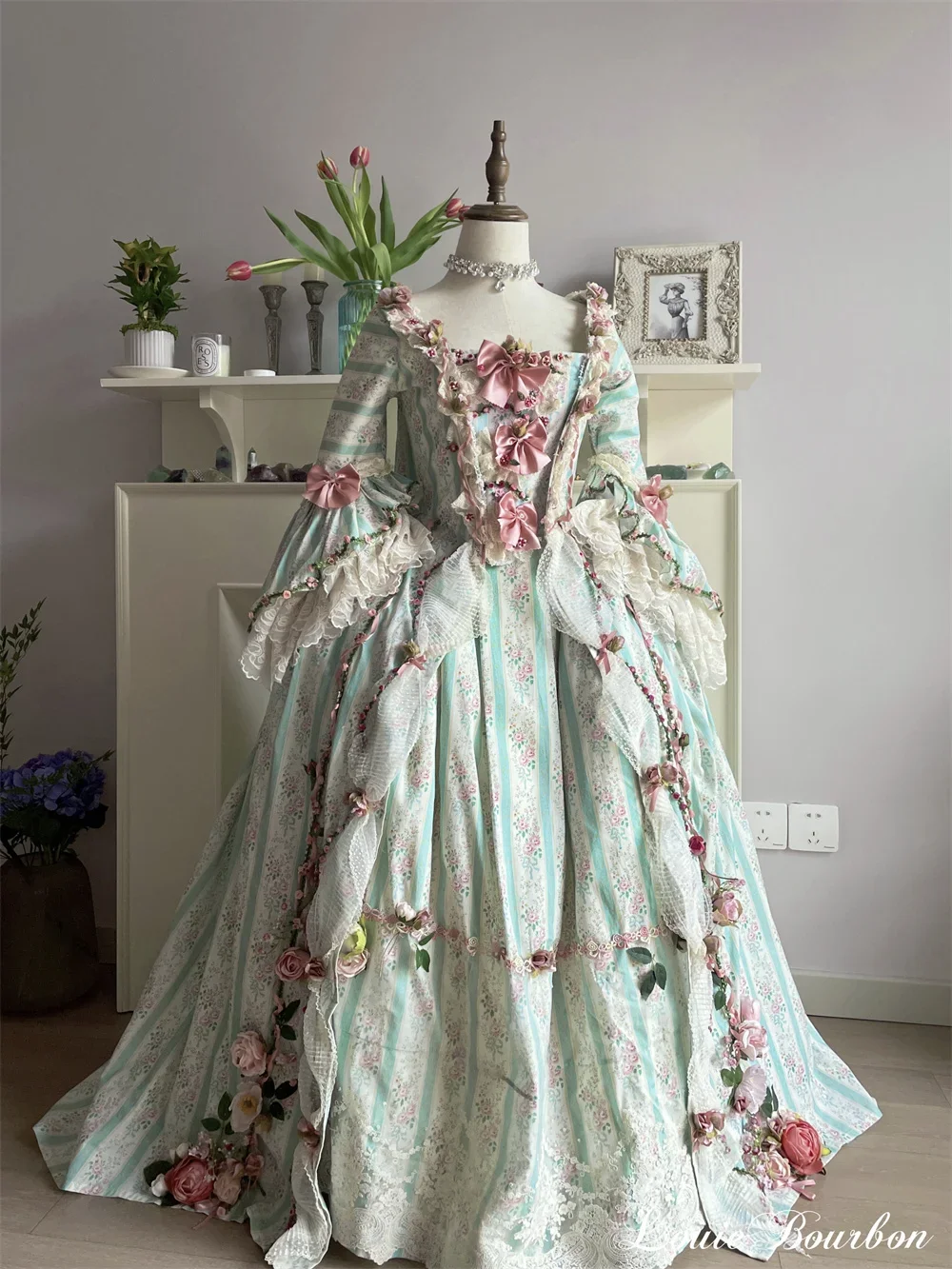 Robe A La Francaise 18th Century Victorian Rococo Ball Gown Royal Court Queen Marie Antoinette Costume Georgian Duchess Dress