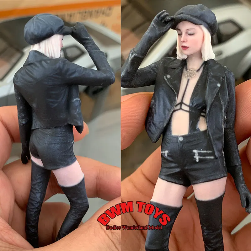 

Ручная работа, масштаб 1/16, 1/18, женщина-солдат, миниатюрная реалистичная мотоциклетная кожаная куртка, настольная статуя для девочек, орнамент, фигурка