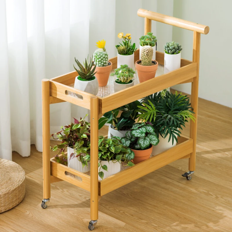 

Small cart flower rack, living room floor standing multi story balcony storage rack, living room simple modern succulent flower