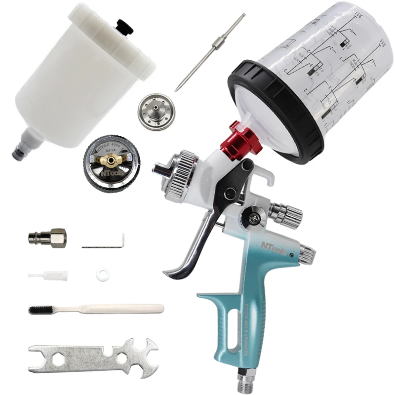 NTOOLS High Quality 4000B Spray Gun 1.3mm With spare 1.8 needle nozzle kit Professional Sprayer Paint Airbrush For Car Painting