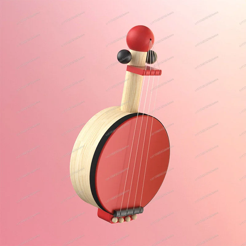 Wooden Banjo Children Music Enlightenment Mini Early Learning Musical Instrument Plaything  for Toddlers 1-3 Years Old