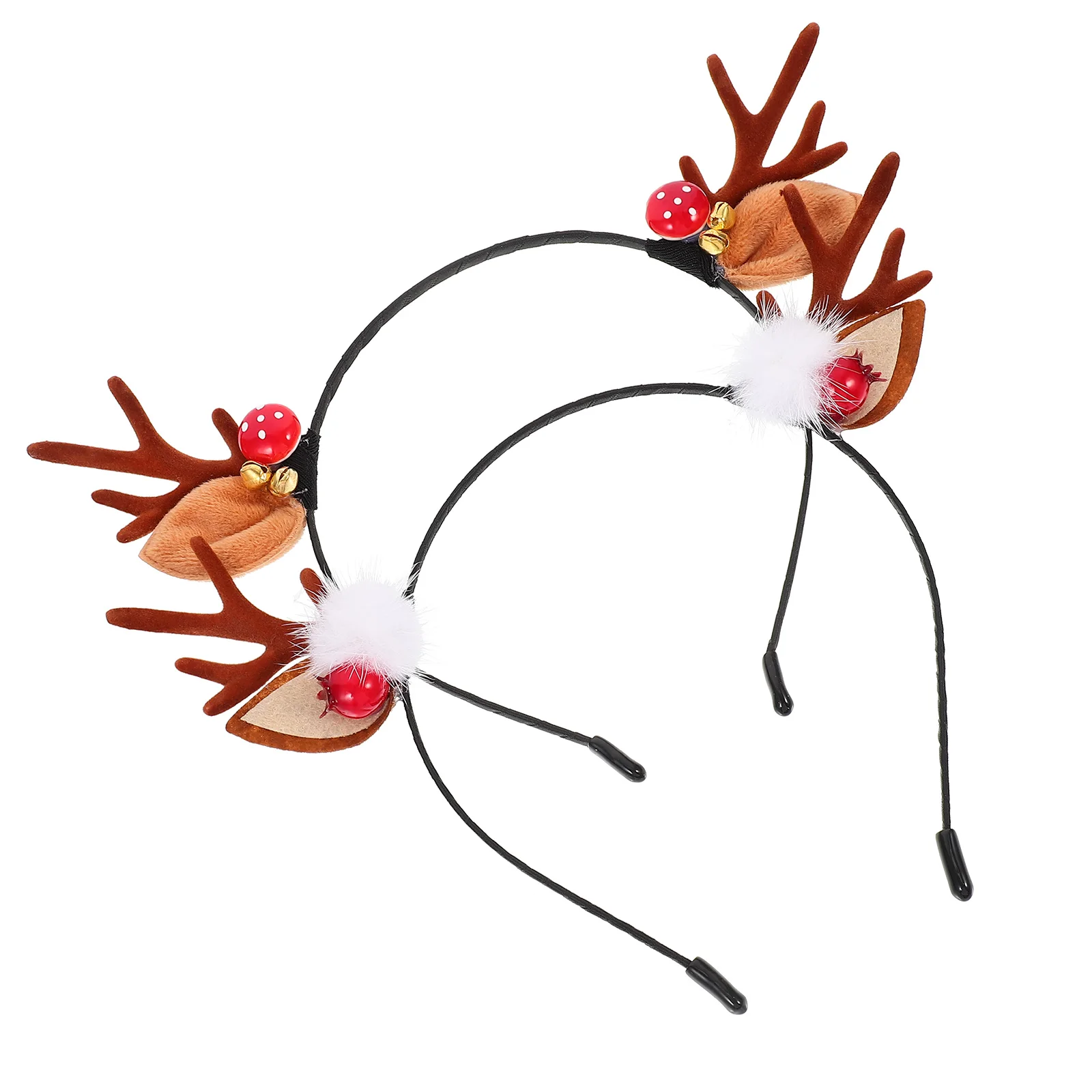 

2 pcs Antler Hair Hoops Christmas Headdress Women Flocking Accessory Party Favor Stage Performance Lightweight Durable