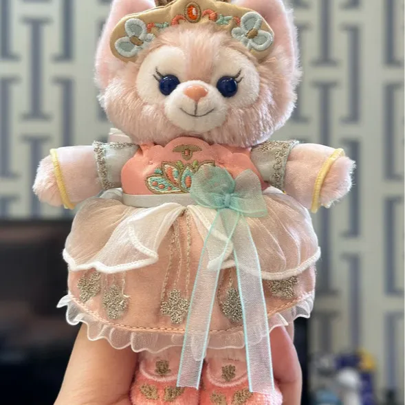 

Disney Pink Fox Plush Keychain Traditional Chinese Style Embroidery Dress Cute Bag Charm
