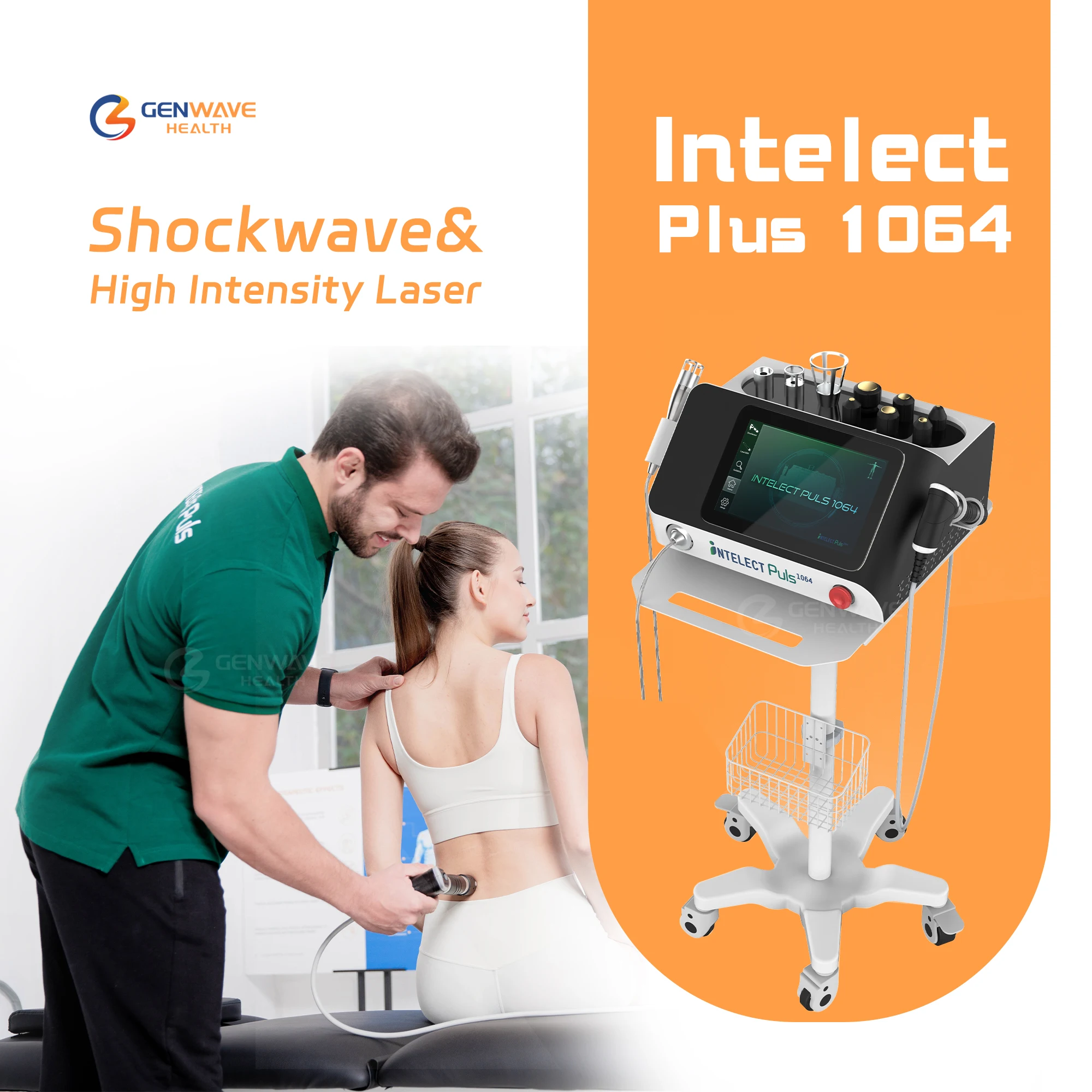 Intelect Puls 1064 ESWT Shockwave And Class IV Laser Therapy For Chronic Pain Relief And Rehabilitation Equipment