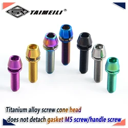 TAIMEILI 1pcs titanium alloy screw m5x16/18/20 cone head non open washer bicycle mounting screw