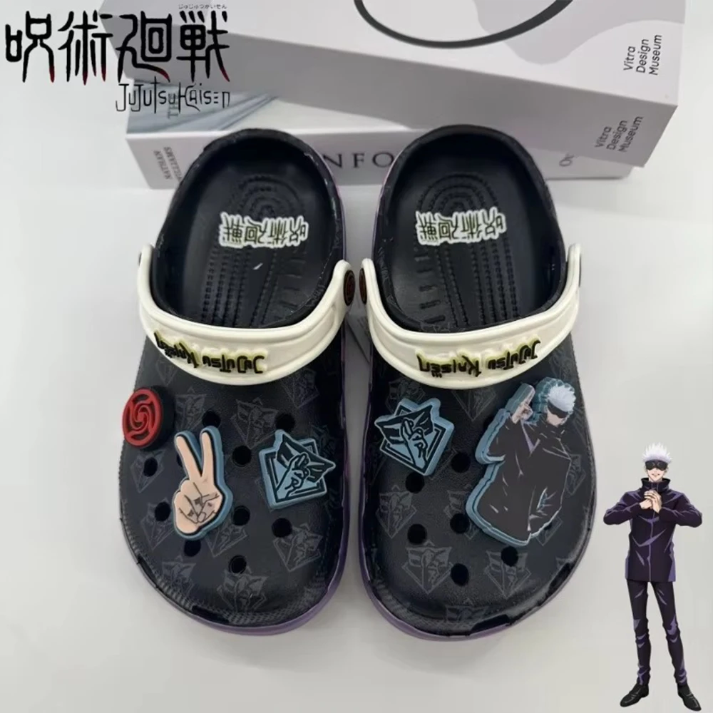 Unisex Cute Hot Jujutsu Kaisen Anime Clogs Unisex Casual Beach Slippers 3D Charms Decor Slip Sandals Home Outdoor Couple Shoes