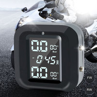 Motorcycle TPMS Sensor LCD Display USB Wireless Tyre Temperature Monitoring Alarm System with 2 External Sensor Moto Accessories