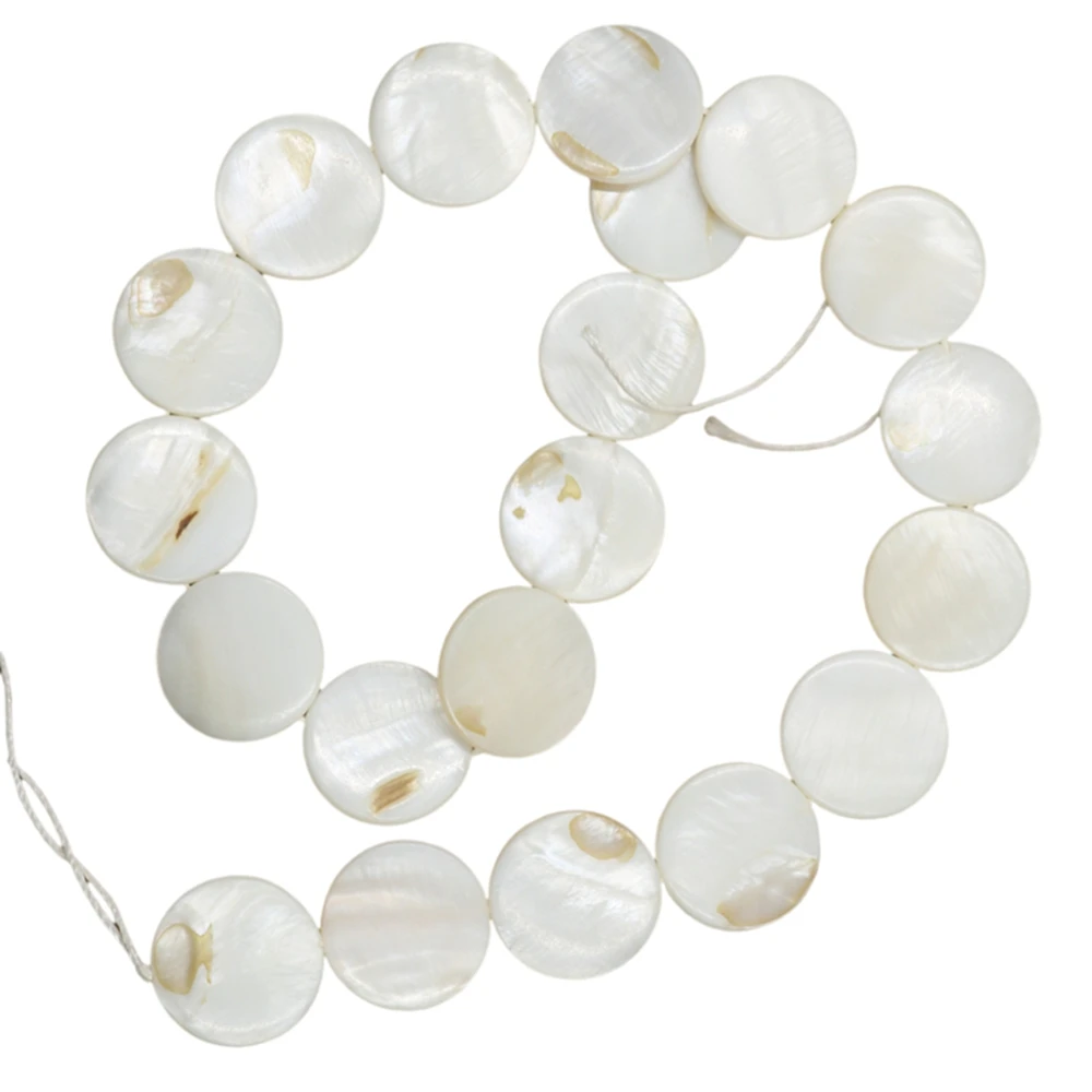 20mm Natural White Round Shell Beads Mother of Pearl for  DIY Jewelry Making Bracelet Necklace Handmade Accessories