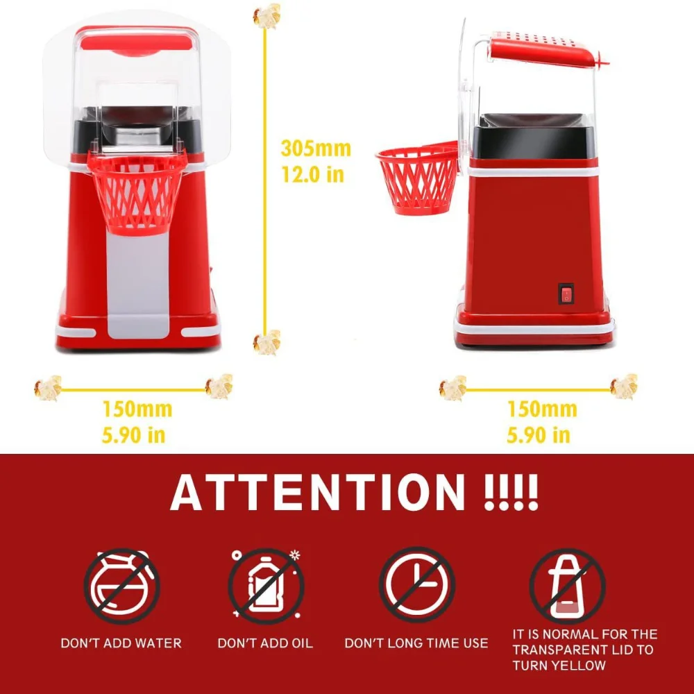 Popcorn Maker 1P Automatic Mini Small Electric Heating Home Healthy Oil-free Children Homemade Snacks Corn Machine