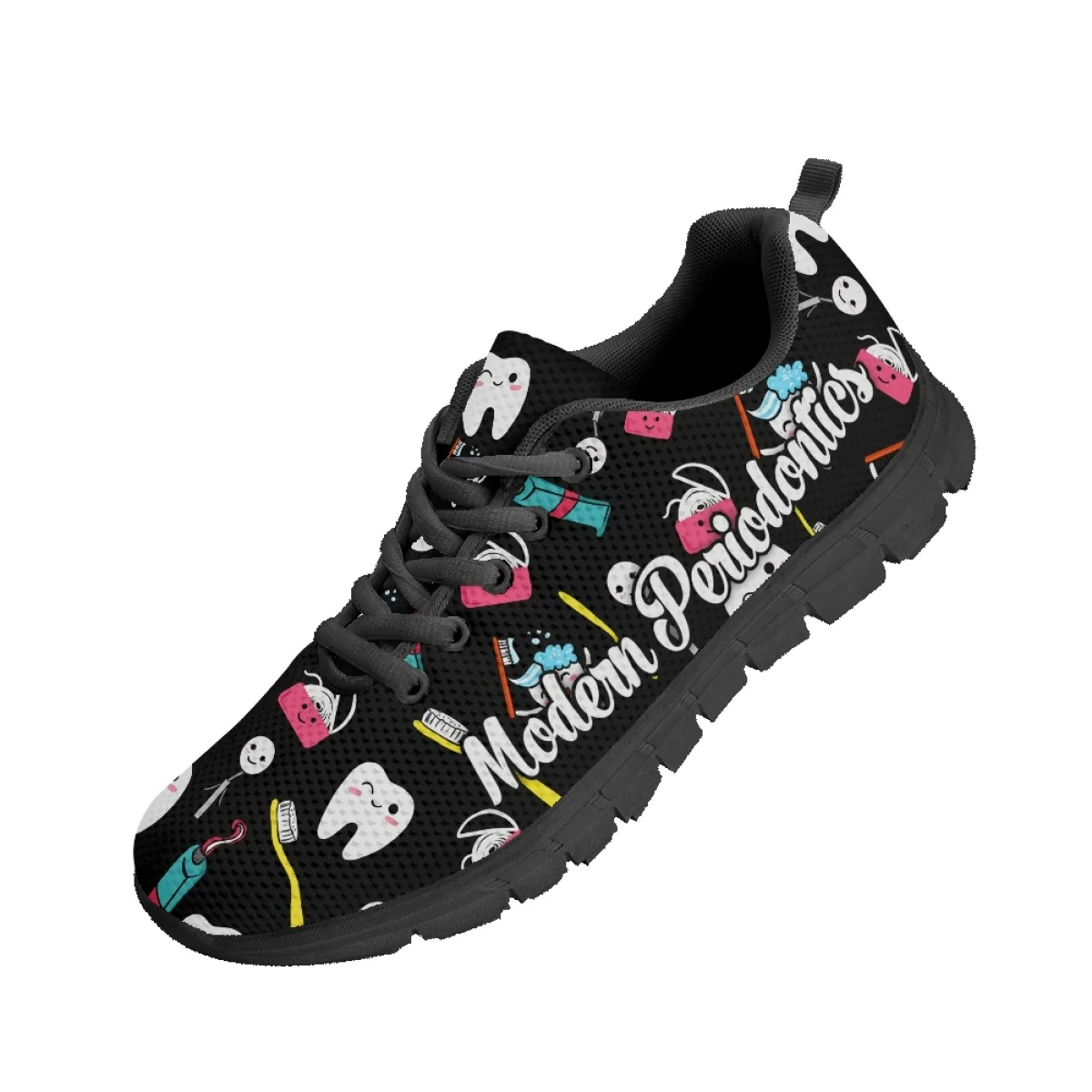 INSTANTARTS Dental Assistant Mesh Sneakers Women's Sport Shoes Lovely Tooth Cartoon Design New Fashion Breathable Casual Shoes