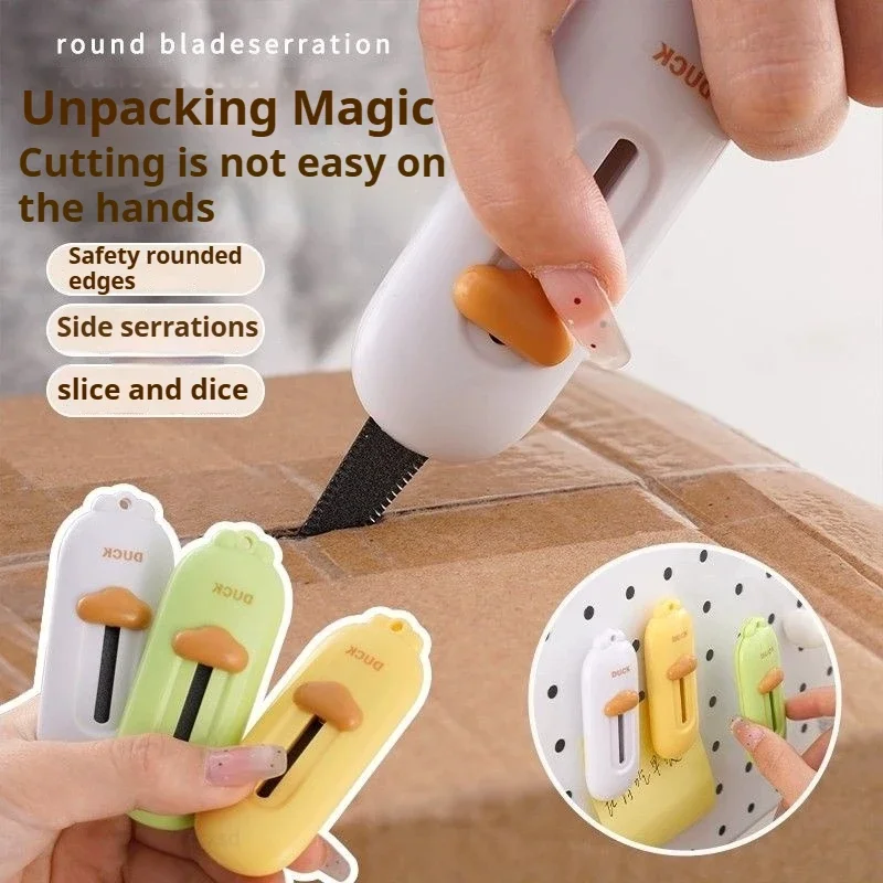 سكين صغير غير صندوق، قاطع صندوق كرتوني لطيف لفتح العبوات مع تصميم مغناطيسي، سكينة محمولة معلقة على الحروف #2