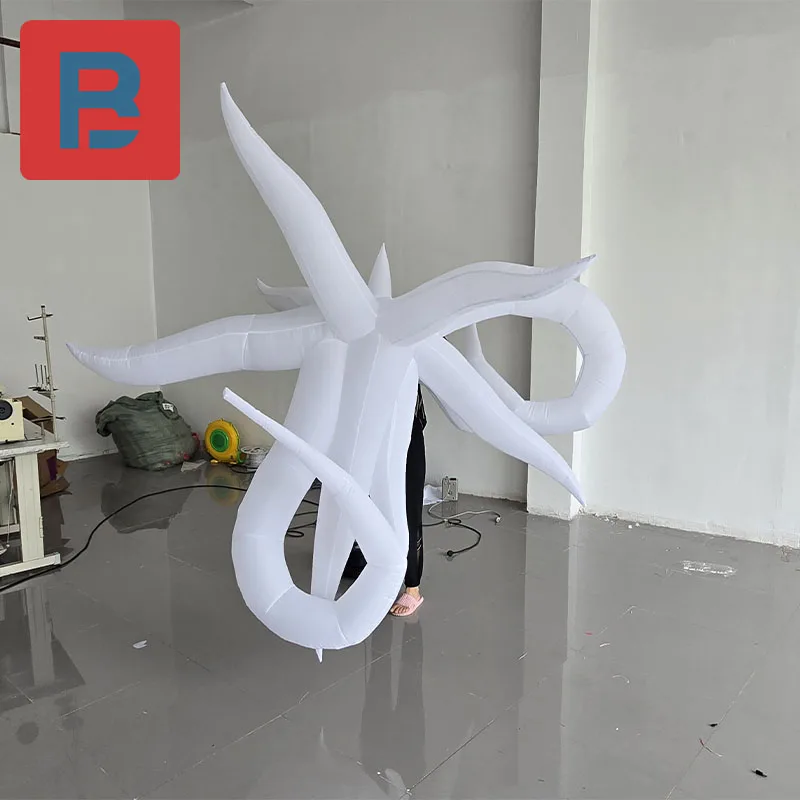 

Inflatable star seaweed gas model White Doodle DIY alien Cthulhu Halloween bar stage hanging lights holiday decorations