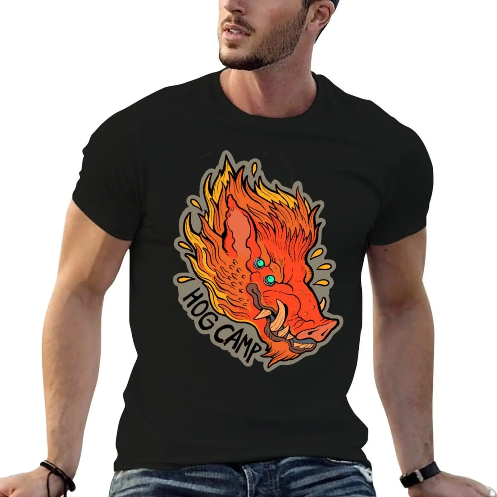 

Hog Camp Mascot! T-Shirt man t shirts for men casual man t shirts graphic anime t shirts for man T-shirt