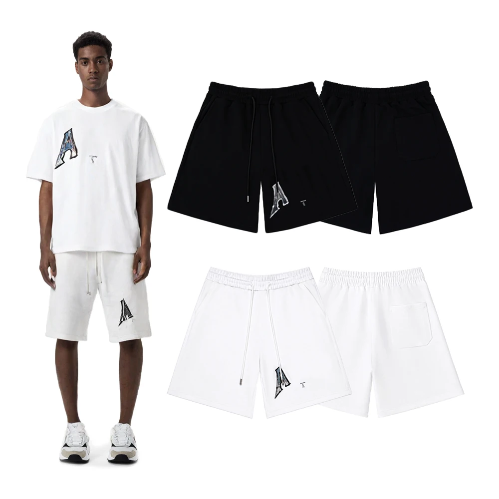 Summer Streetwear Shorts Pants with American Street Art Letter Print High Street Style Casual Cotton Dailly Fashion Shorts Pants