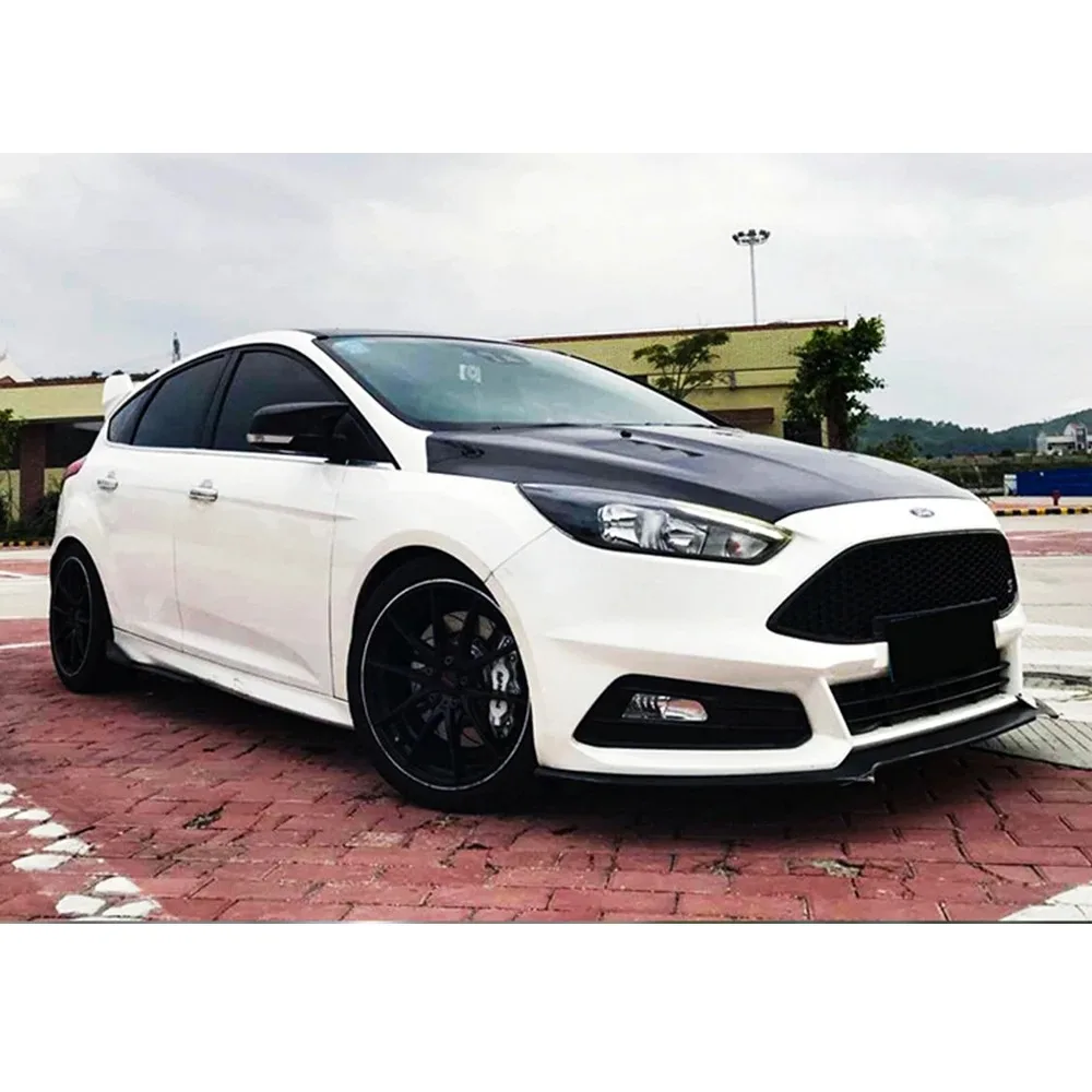 For Ford Focus RS ST Front Bumper Lip ABS Gloss Black Body Kit Spoiler Splitter Car Accessories 2015 2016 2017 2018