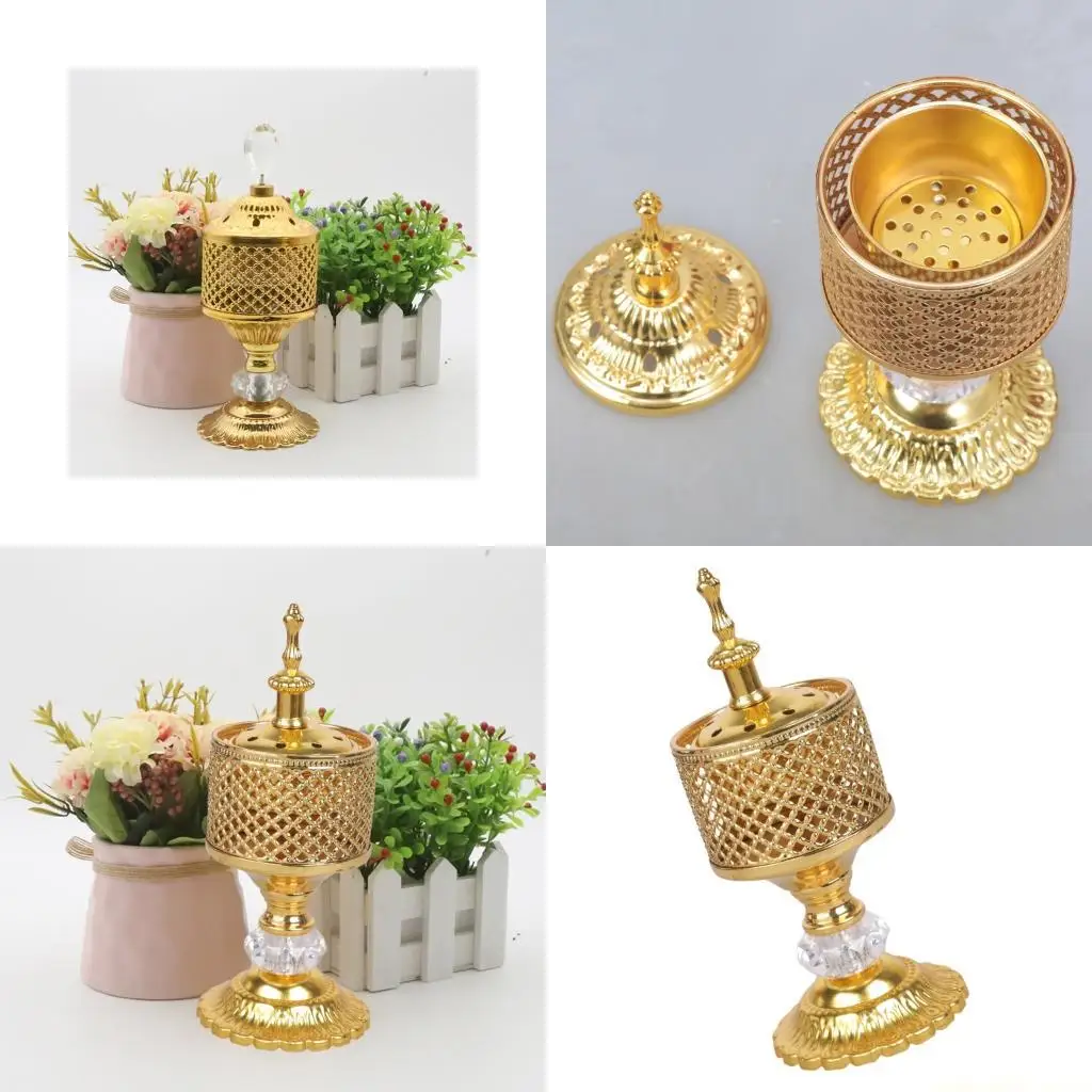 

QX2E Металлический держатель для горения благовоний в стиле ретро Ближнего Востока идеально подходит для домашнего ароматного