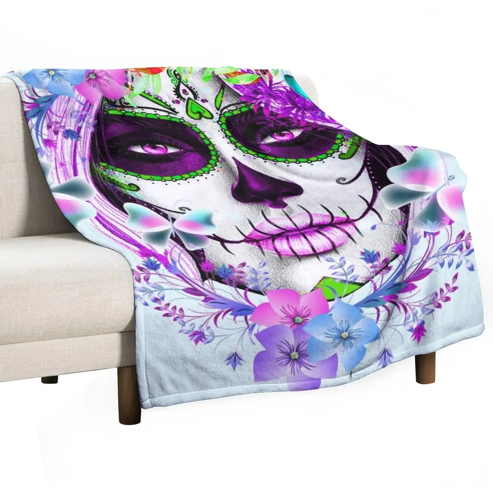 

Catrina, Mexican Sugar Skull Girl Throw Blanket Plush cosplay anime Nap christmas gifts Blankets