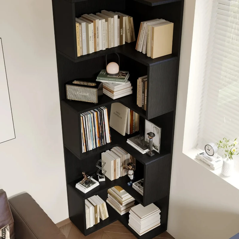 HT Modern Simple Corner Floor Storage Corner Storage Cabinet Integrated Bookcase Ready to ship and purchase with peace of mind