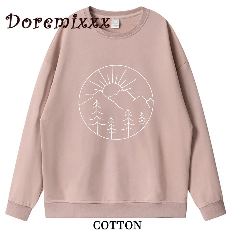 Adventure Camping Mountain Women Sweatshirt Fashion Goth Unisex Tops Autumn Long Sleeve Pullover Aesthetic Hoodie Female Clothes