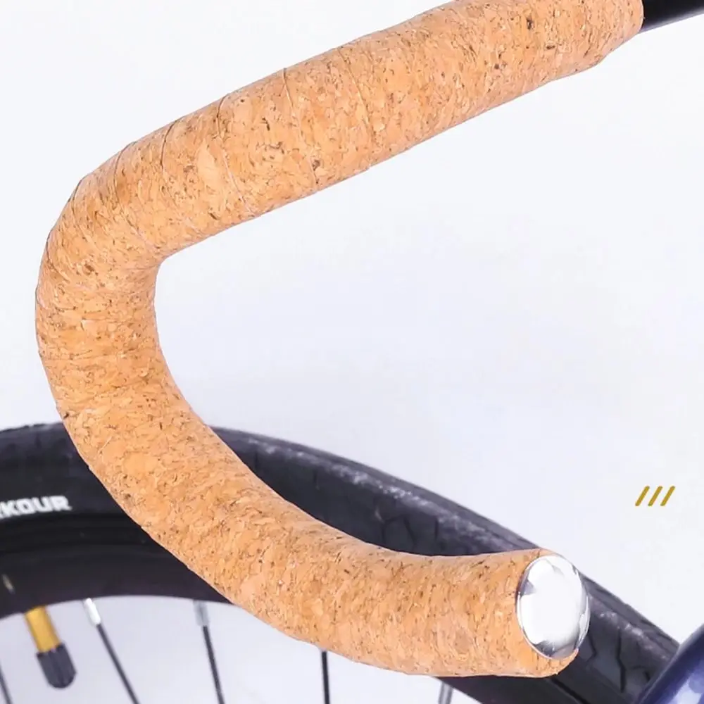

Two Rolls Wood Texture Cycling Handlebar Tape Sawdust Grain with Handle Blocking Handle Bar Tapes Shock Absorption