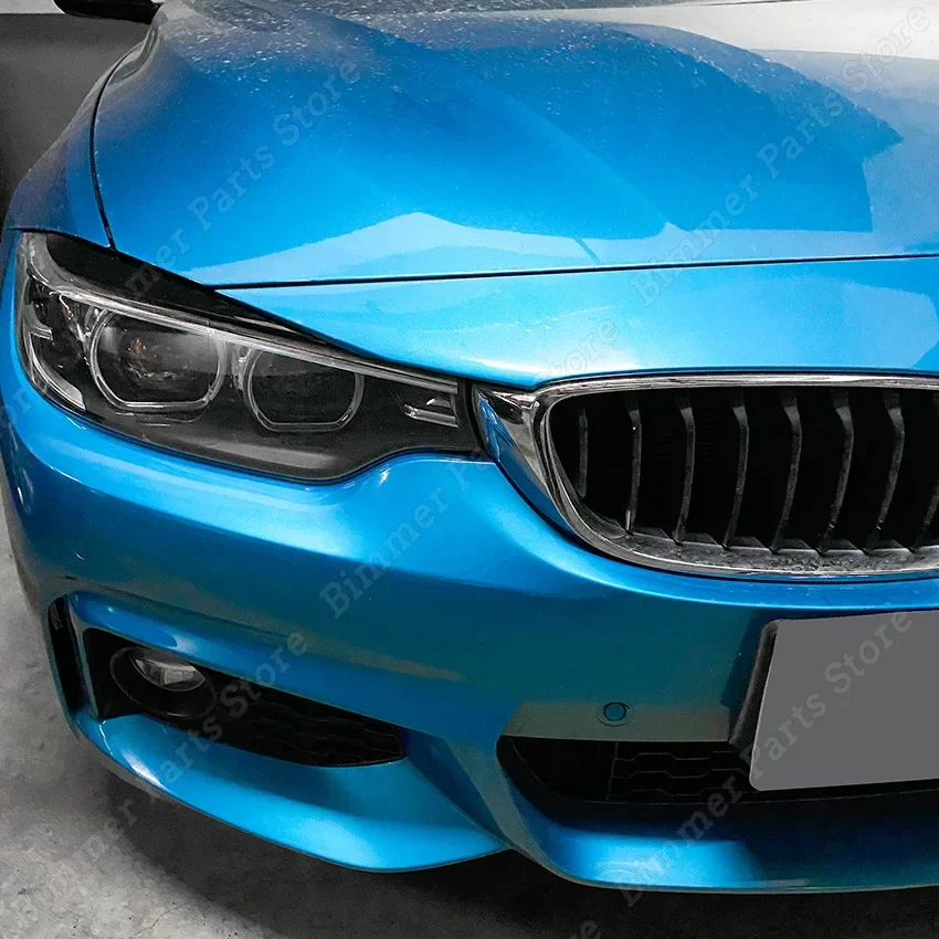 2pcs ABS Evil Headlight Eyebrows Eyelid Angle Eye For BMW 4 Series F32 F33 F36 F82 F83 M4 420d 420i 425d 430i 435i 2013-2021