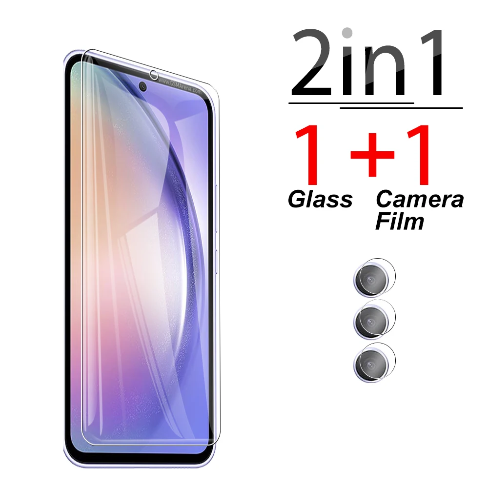 2in1 High definition Camera Protective glass For Samsung Galaxy A55 5G samsun A35 A25 A15 4G transparent screen protector