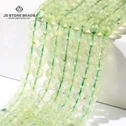 5A Natural Stone Green Prehnite Bead Round Loose Spacer Seed Bead 4 6 8 10mm for Jewelry Making Diy Necklace Bracelet Accessory
