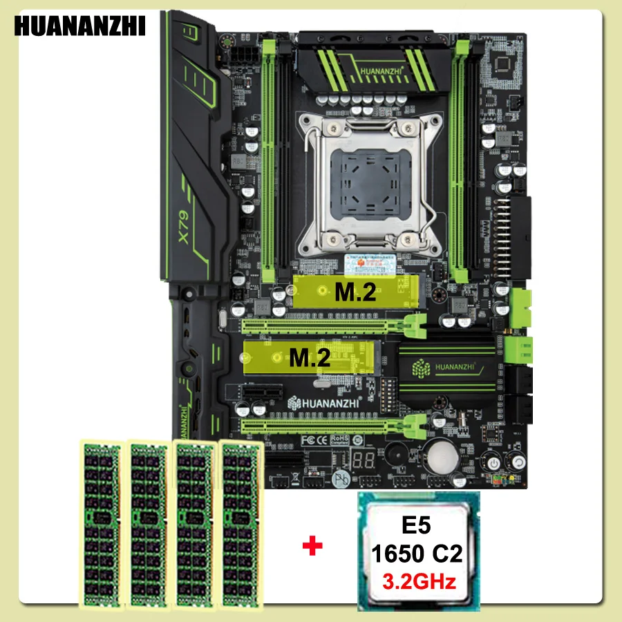 

HUANANZHI Motherboard Combos On Sale X79 LGA2011 Socket CPU Intel Xeon E5 1650 3.2GHz Big Brand RAM 16G(4*4G) REG ECC PC Supply